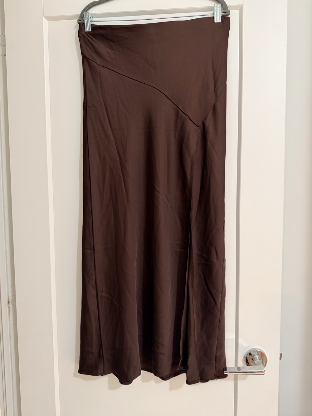 Dynamite Chocolate Brown Midi Bias Skirt